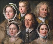 HOGARTH, William Heads of Six of Hogarth's Servants (mk08) oil painting reproduction